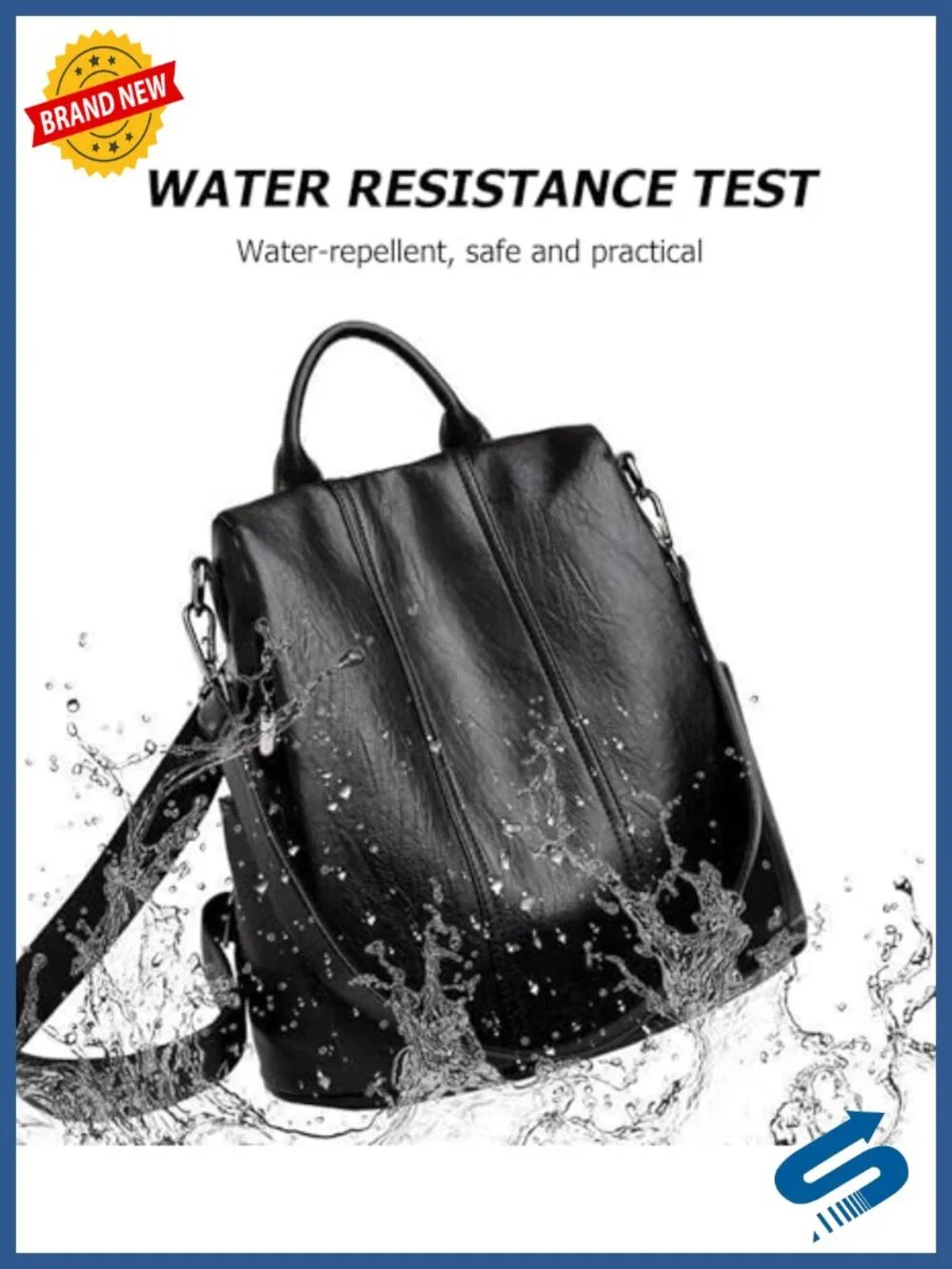 Faux Leather Anti-Theft Convertible Backpack Purse Travel Rucksack